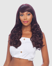 Load image into Gallery viewer, Vanessa Crown Lace with Slim Bang Heat Wave Long Length Style Synthetic Wig Natural Lay-Flat Cap Design - CL MELODIE
