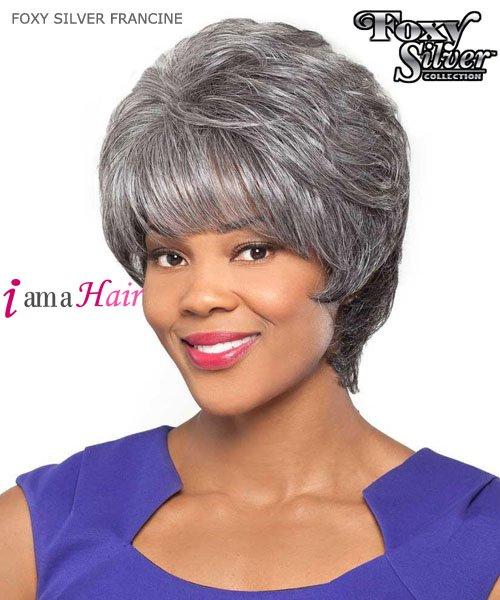 Foxy Silver Full Wig - FRANCINE Hand Stitched Synthetic Full Wig