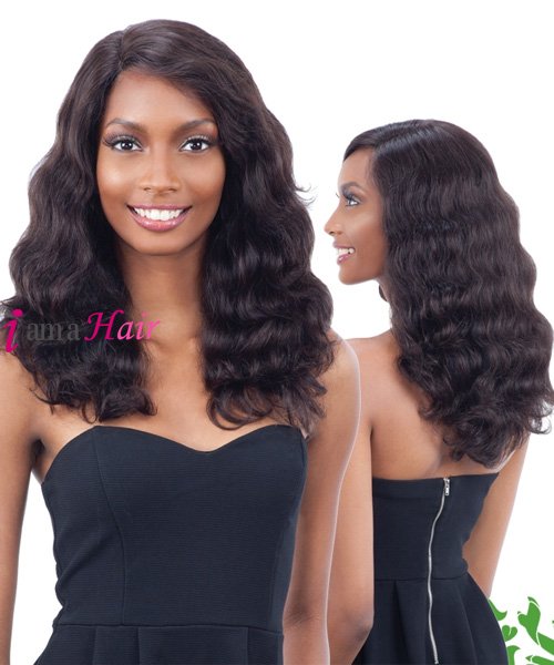 Shake-N-Go Naked Pemium 100% Unprocessed Remy Human Hair Deep Invisible L-Part Wig - Body Wavy
