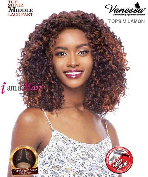 Vanessa TOPS M LAMON - Synthetic Express Swissilk Lace Middle Part Lace Front Wig