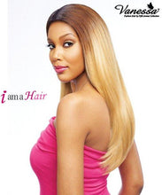 Load image into Gallery viewer, Vanessa Human Hair Blend Honey Hand-Tied Fixed Part Lace Front Wig - T88HB FINESE
