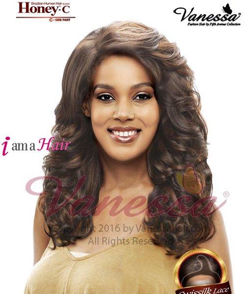 Vanessa  Human Hair Blend Lace Front Wig - HONEY C  DELIGHT